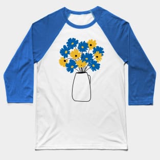 Blue and yellow flowers Baseball T-Shirt